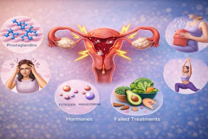 Woman holding abdomen due to period cramps – advice by best gynecologist in Punawale