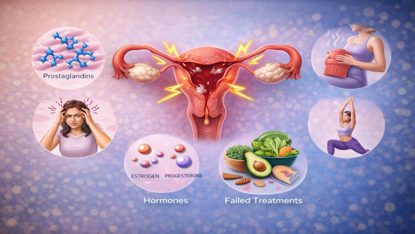 Woman holding abdomen due to period cramps – advice by best gynecologist in Punawale